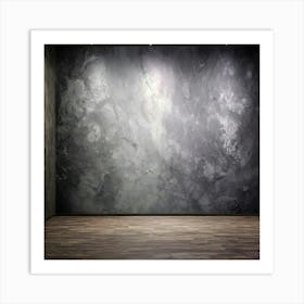 Empty Room With A Gray Wall Art Print