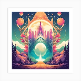 Psychedelic Castle Art Print