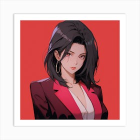 Anime Girl In A Suit 3 Art Print