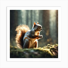 Squirrel In The Forest 47 Art Print