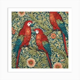 william norris with parrots Art Print