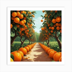 Orange Orchard Art Print