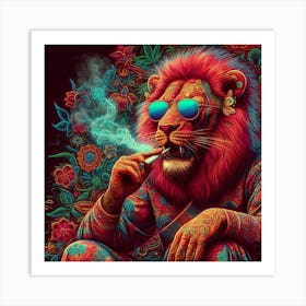 Psychedelic Lion Art Print