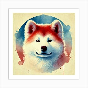 Watercolor Akita Inu 1 Art Print