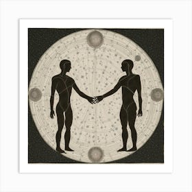 Two Men Shake Hands Art Print