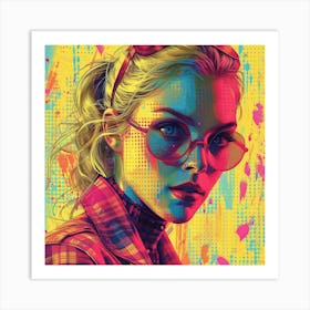 Girl With Glasses Art Print