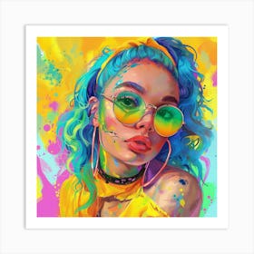 Colorful Girl Art Print