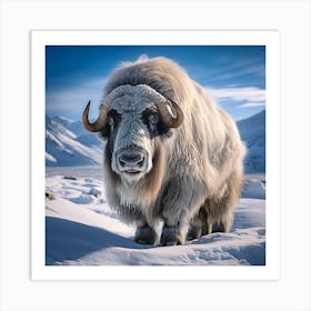 Yak In The Snow Art Print