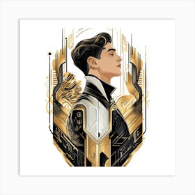 Man In Black And Gold Art Print