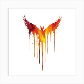 Color Drip Animal Design A Soaring Phoenix With Art Print