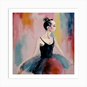 Ballerina in Black Art Print