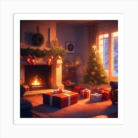 Christmas In The Living Room 51 Art Print