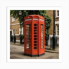 Red Telephone Booth In London 1 Art Print