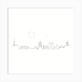 Barcelona Skyline Art Print