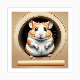 Hamster In A Hole Art Print