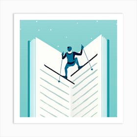 Writing About Ski Square Art Print