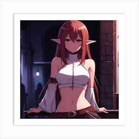 red head elf woman Art Print