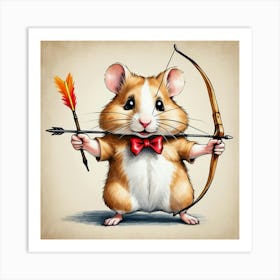 Hamster With Bow And Arrow 1 Art Print