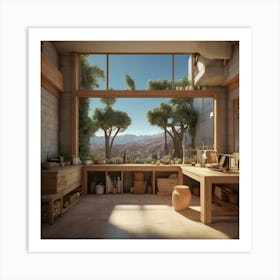 Kitchen With A View Art Print