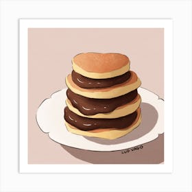 Heart Shaped Pancakes Art Print