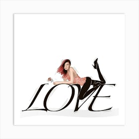 Love letters fashion woman Art Print