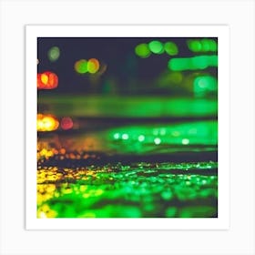 Street Lights At Night Art Print