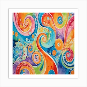 Colorful Swirls Art Print