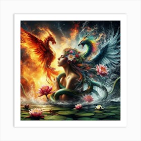 Phoenix And Lily Art Print