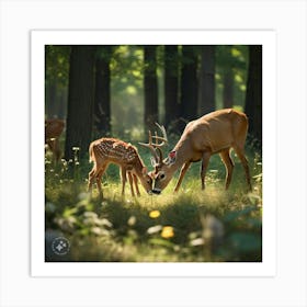 Fawn And Fawn Art Print