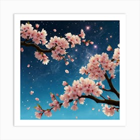 Default Image Digital Artwork Featuring Cherry Blossom Petals 0 Art Print