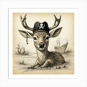 Pirate Deer 13 Art Print