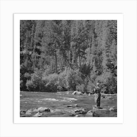 Untitled Photo, Possibly Related To Custer County, Idaho, Fishing In The Salmon River By Russell Lee Art Print