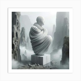 Sculpture In The Fog Art Print