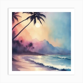 Hawaiian Sunset Art Print