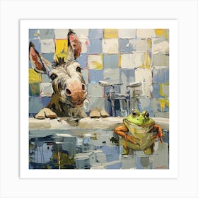 Donkey And Frog 2 Art Print