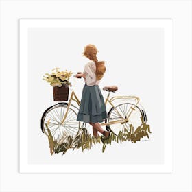Bicycle fashion girl Art Print