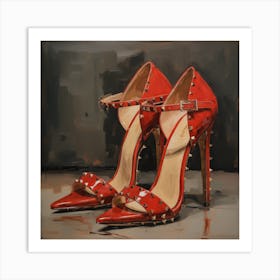 Valentino Pair Of Rockstud Pumps Art Print