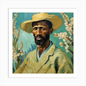 African Fisherman in Van Gogh style Art Print