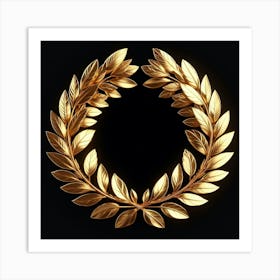 Golden Laurel Wreath 2 Art Print