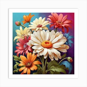 Daisies In A Vase art print Art Print