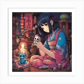 Anime Ghoul Girl Art Print