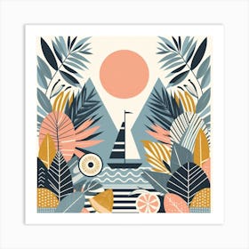 Scandinavian style, Tropical paradise 1 Art Print