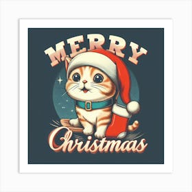 Merry Christmas Cat 6 Art Print