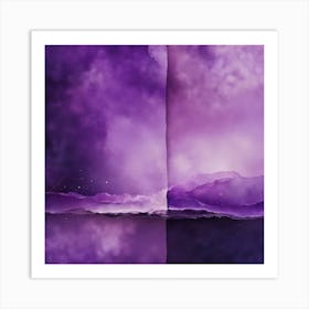 Abstract Minimalist Painting That Represents Duality, Mix Between Watercolor And Oil Paint, In Shade (47) Art Print