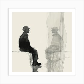 See myself - Man Sitting On A Bench, Minimal line art, reflection art, city wall art, colorful wall art, home decor, minimal art, modern wall art, wall art, wall decoration, wall print colourful wall art, decor wall art, digital art, digital art download, interior wall art, downloadable art, eclectic wall, fantasy wall art, home decoration, home decor wall, printable art, printable wall art, wall art prints, artistic expression, contemporary, modern art print Art Print