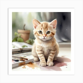 Kitten Painting Art Print