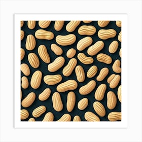 Peanuts On Black Background 3 Art Print