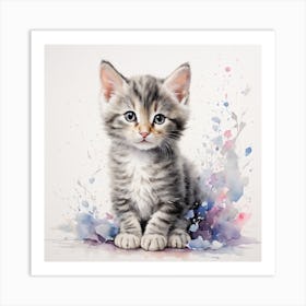 Kitten In Watercolor Art Print