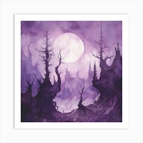 Full Moon In The Forest 2 Art Print