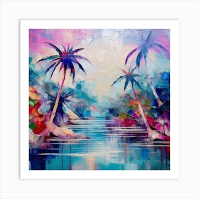 Palm Trees In The Water Art Print